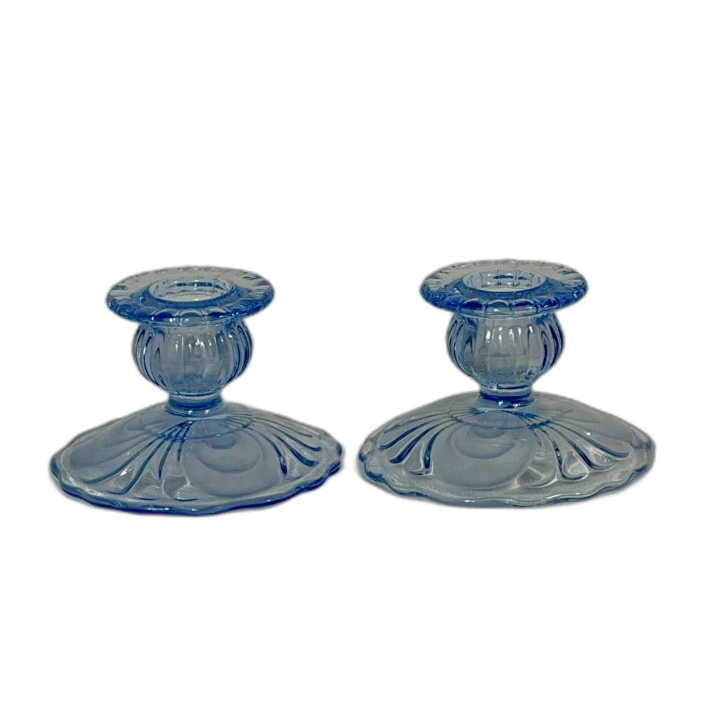 VTG Cambridge Caprice Moonlight Blue Glass 2 1/2